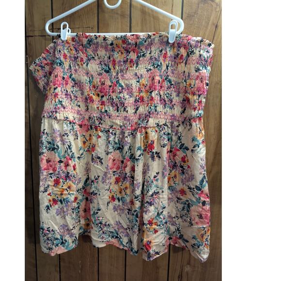 Torrid Womens Tube Top Shirt Skirt Plus Size 6 6X Floral Flowers New Tag $55.50 - Picture 1 of 7